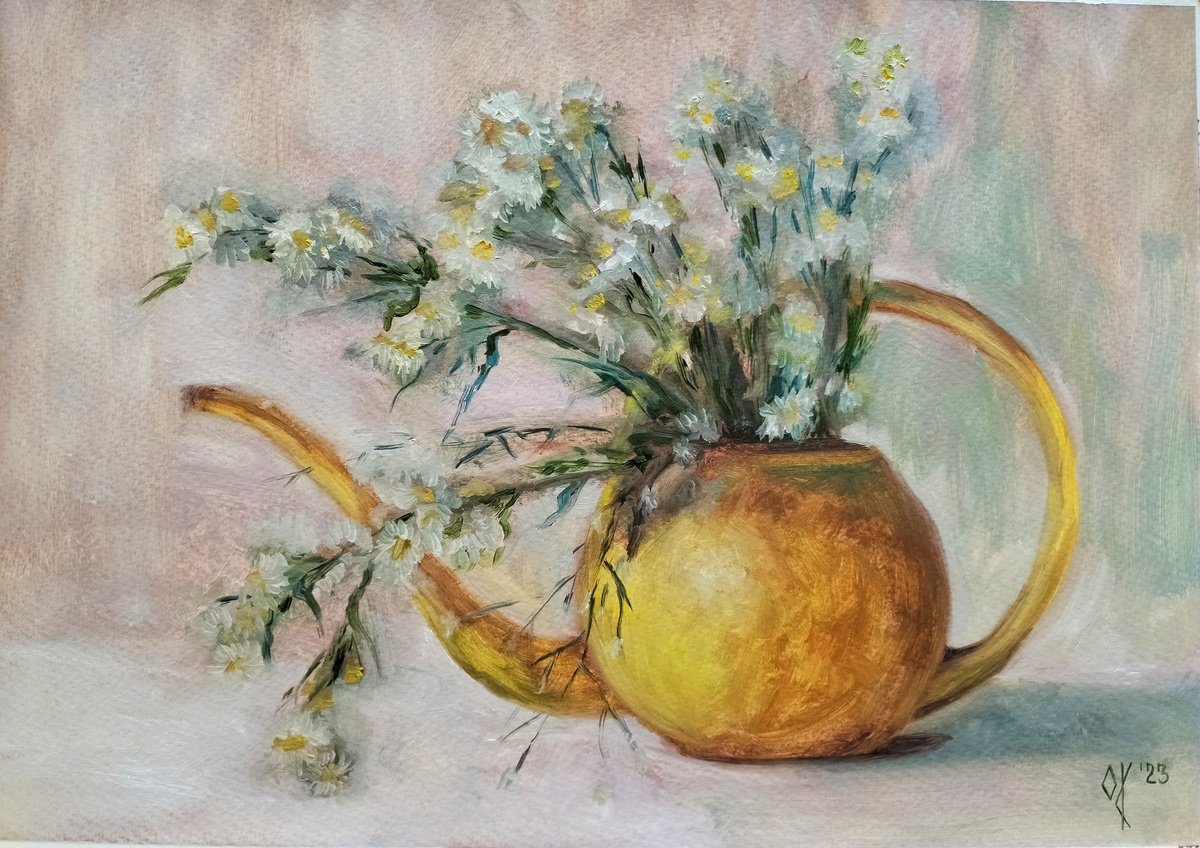 Bouquet of Wildflowers Camomile 2023 by Olena Kucher
