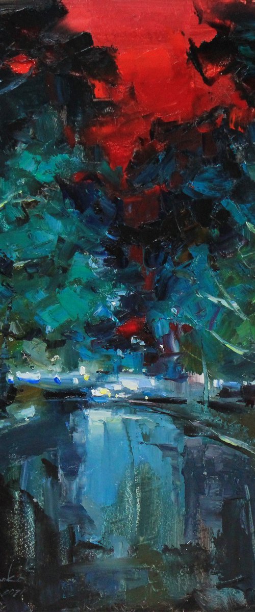 Night reflections by Alisa Onipchenko-Cherniakovska