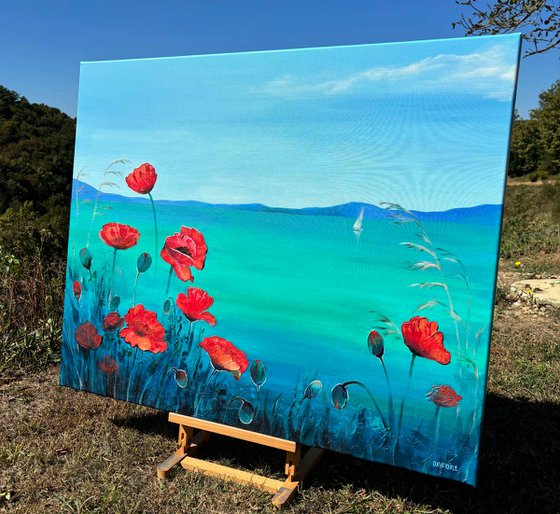 "Poppies by the sea"