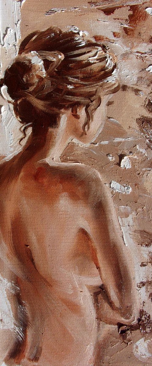 " WARM DAY ... " original painting WINDOW SPRING palette knife GIFT by Monika Luniak