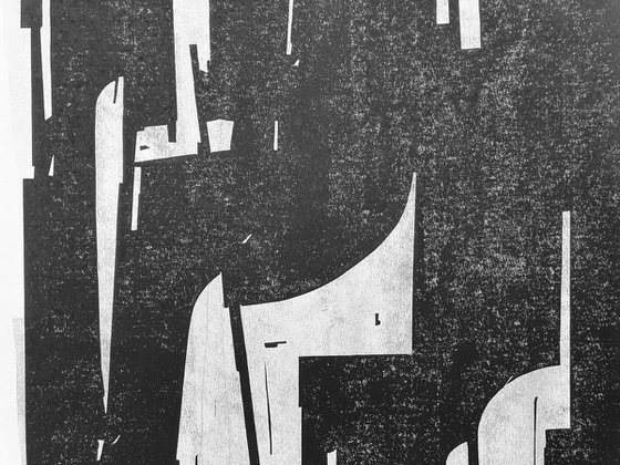 Abstract Venice ⋅ Original linocut print