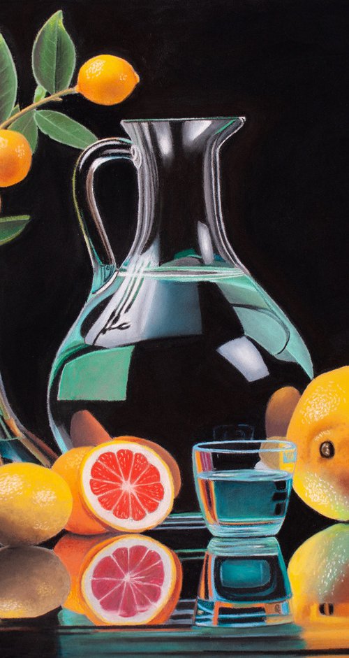 Citrus Fruits and Glass Vessels by Dietrich Moravec