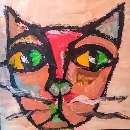 cat with color by Christine Hamm