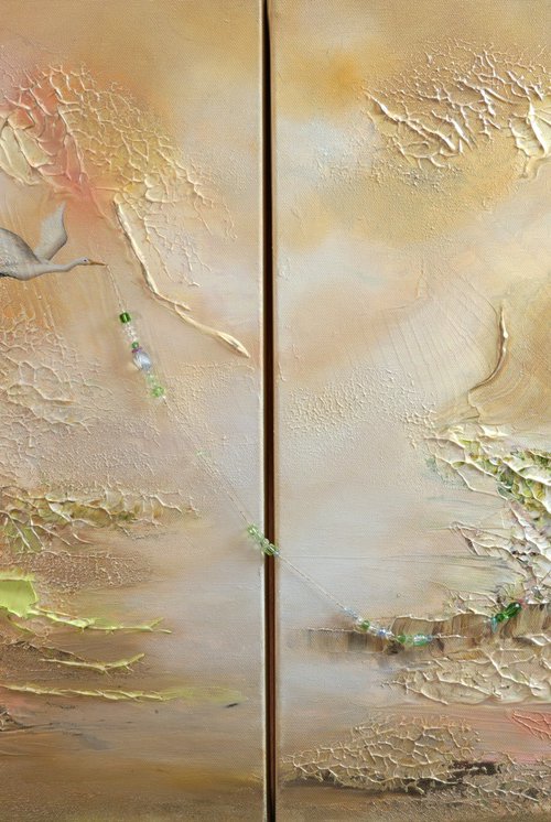 "From my heart to yours" Diptych by Inga Zurabiani