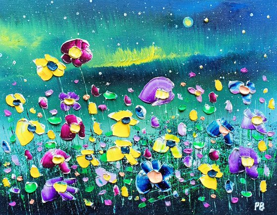 "Northern Lights & Flowers in Love"