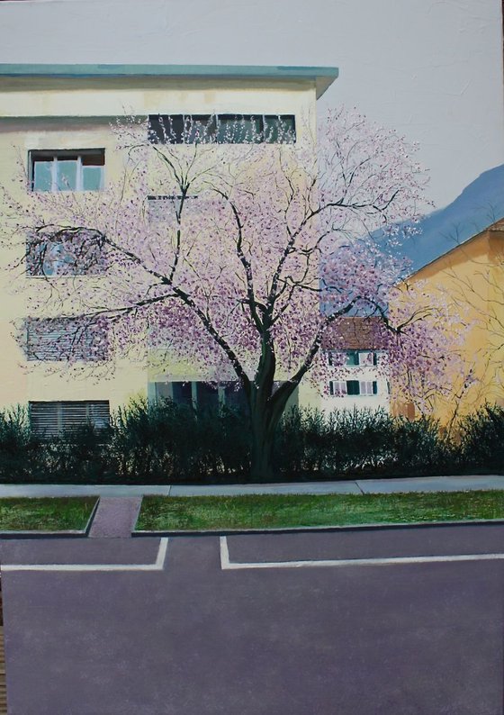 Urban Blossom 1 (Large Oil Painting approx 30"x40")