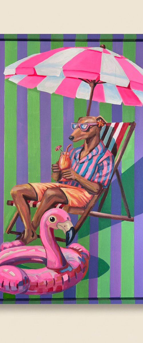 Galgo bajo la sombrilla by Klaudia Ułańska