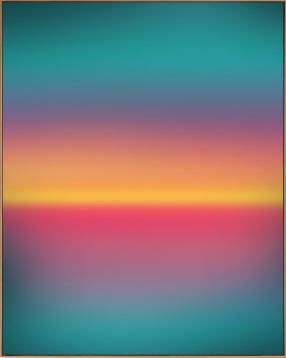 Expressive Landscape Acrylic Painting By Jonas Peres, 57 X 71, Be Here Now, Study 1, Original Artwork