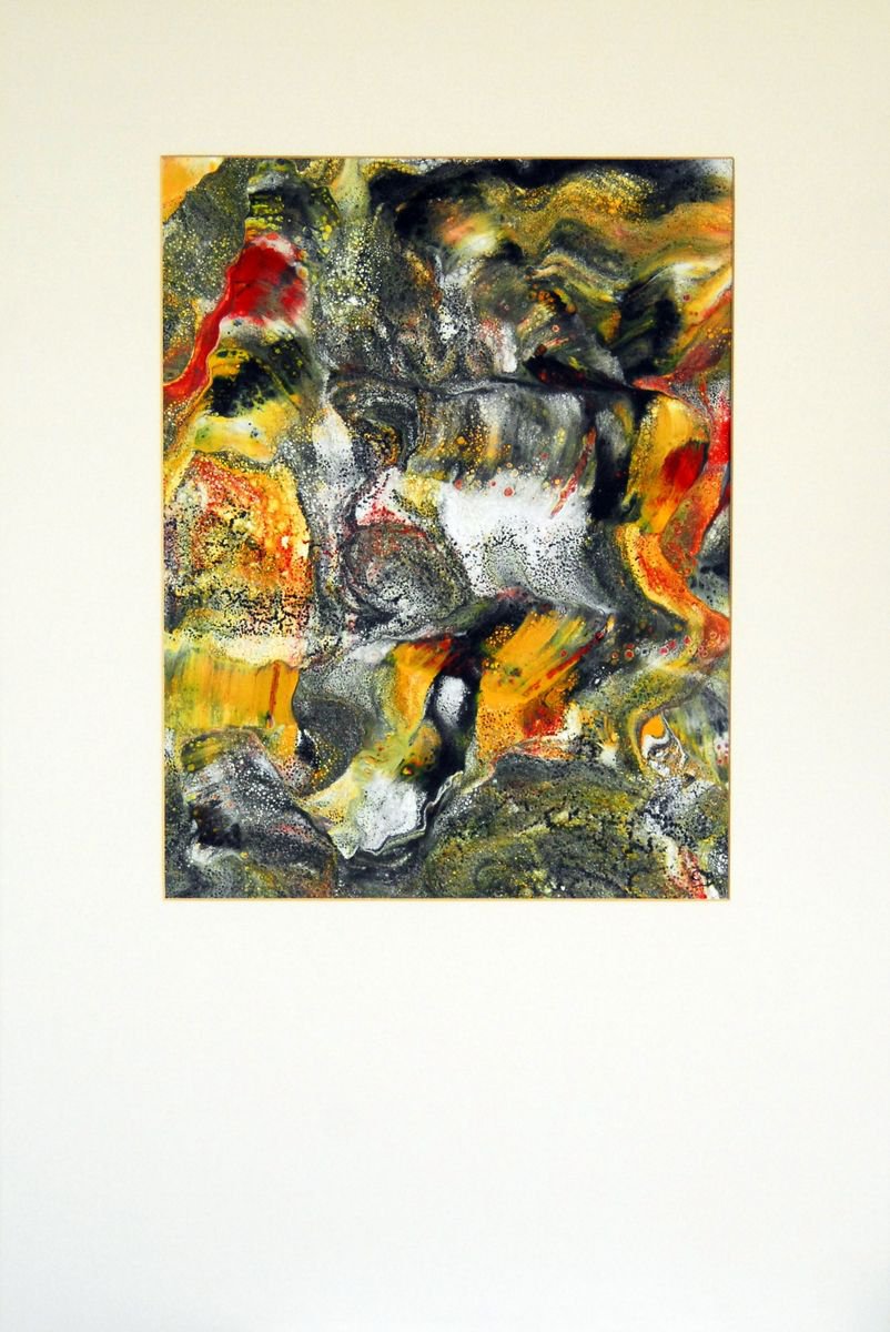 Abstract Landscape Acrylic Painting By Cb., 24 X 37, Nerves Center Of The Galaxy, Original Artwork