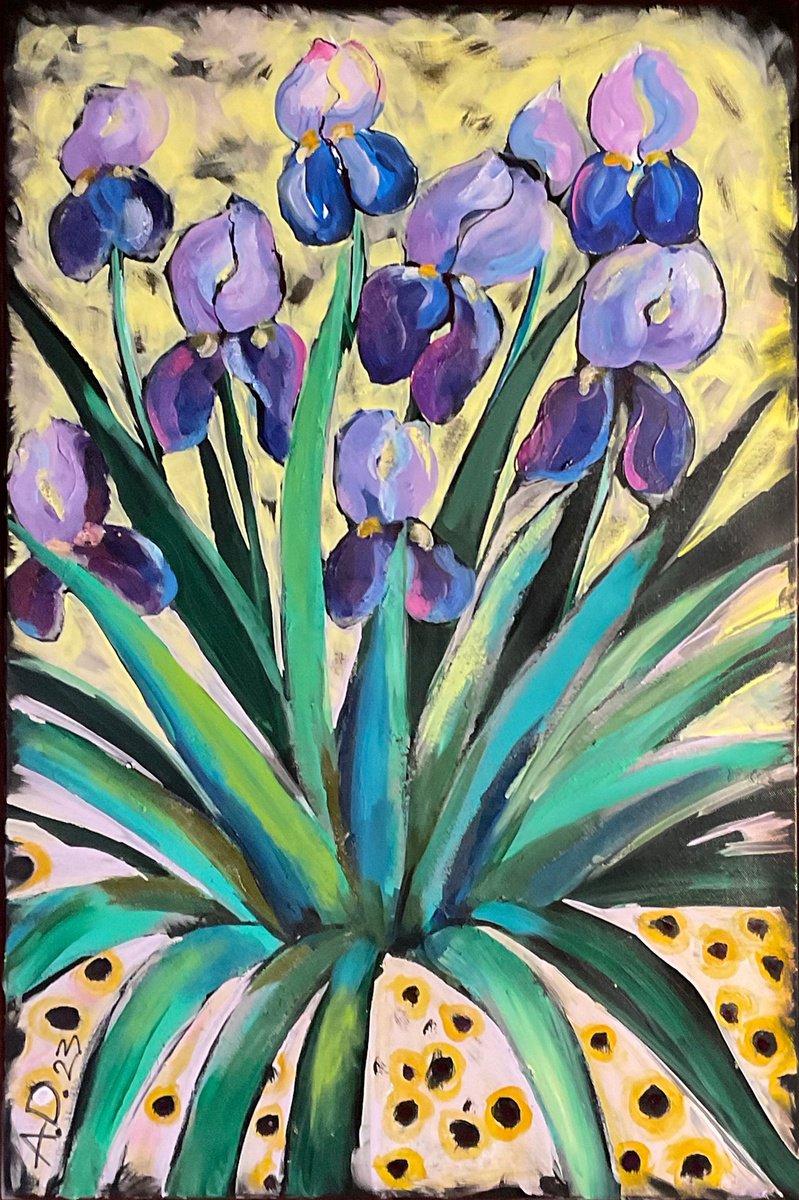 Purple Irises by Angelina Doseva