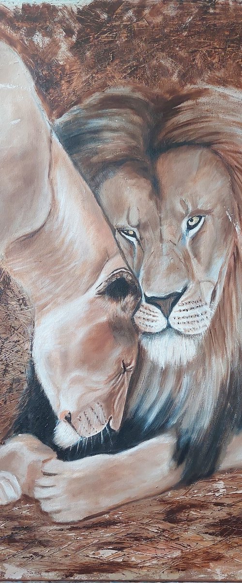 Couple of Lions by Ira Whittaker