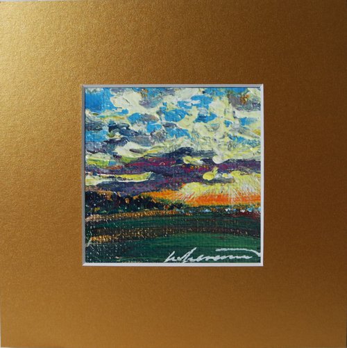 'THE TILLED FIELDS' - Miniatur Painting und Mat by Ion Sheremet