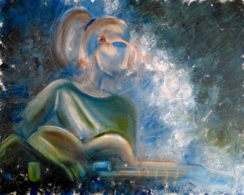 Jazz original oil painting by Halyna Kirichenko