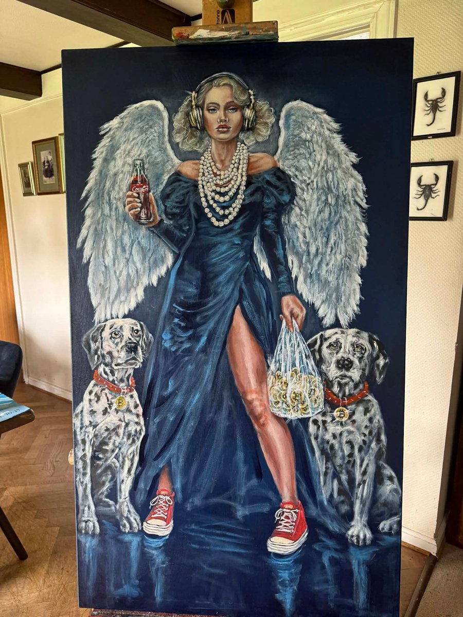 Surrealistic Acrylic Painting , Modern Icon -Sacrum&Profanum By Kasia Januszkiewicz, 28 X 47, Artwork For Sale On Artfinder
