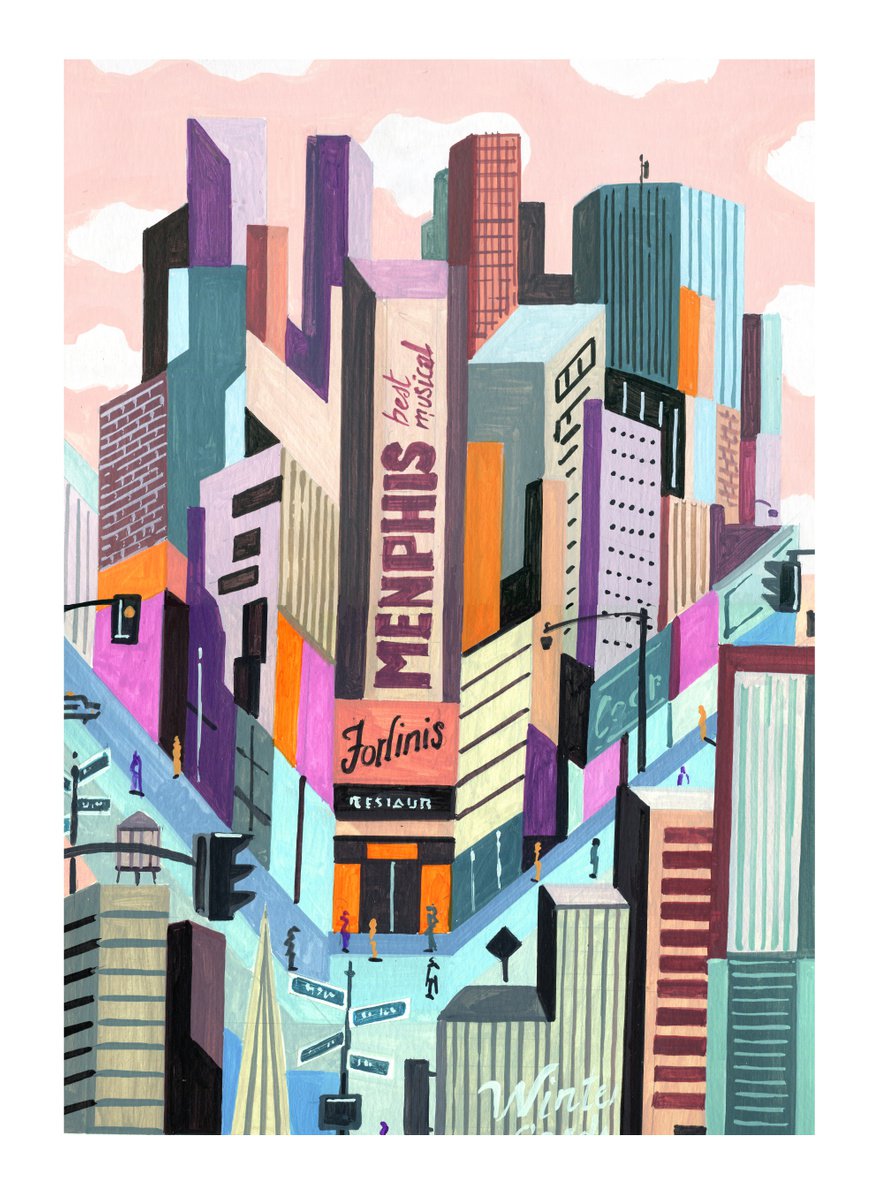 Urban And Pop Acrylic Painting , Newyork_Streetviews-Serie3-61 By Andre Baldet, 13 X 18, Artwork For Sale On Artfinder