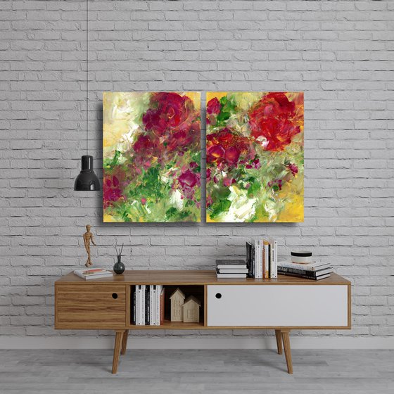 Promise Garden - diptych - 2 paintings