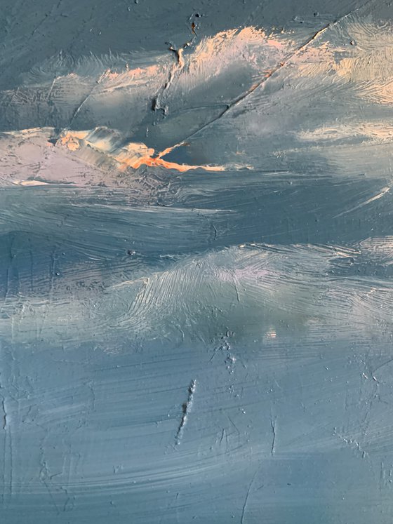 Seascape. Dark sky.