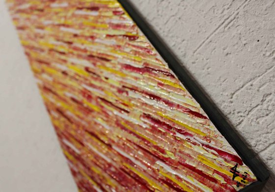 Red yellow white knife texture