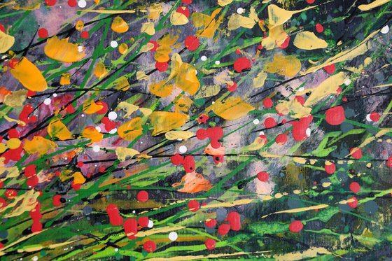 "Deep Down" #1  - Large original abstract floral landscape