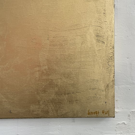 Wise Lands - 101 x 122 cm - metallic gold paint and acrylic on canvas