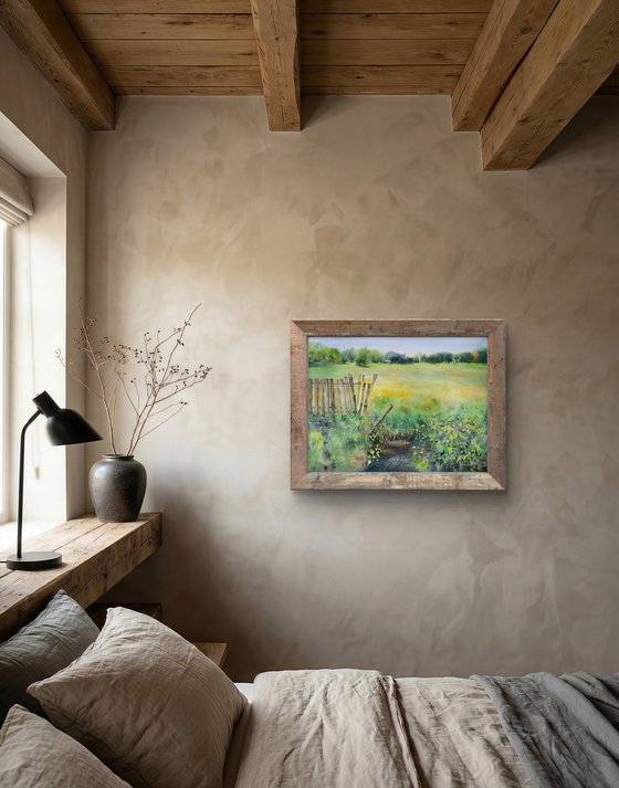 Rustic fence in golden light