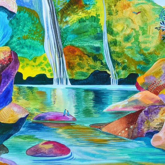 "Spring Waterfalls' Melody"