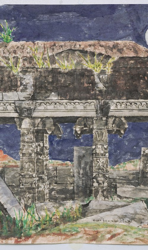 Ruins by moonlight, Hampi by Gordon T.