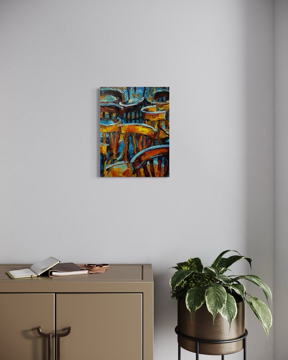 Cafe after the rain. Street