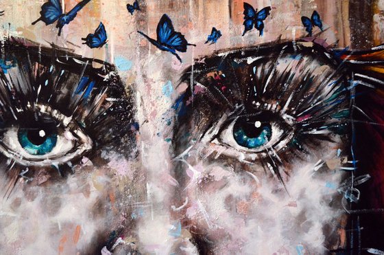 Butterfly Dreams - Abstract Home Decor Art  On The Extra Large Deep Edge Canvas Ready To Hang