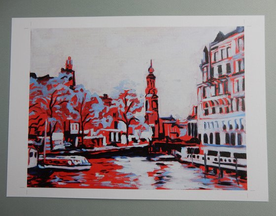 Street scene in Amsterdam (6).  Cityscape 30x40cm.