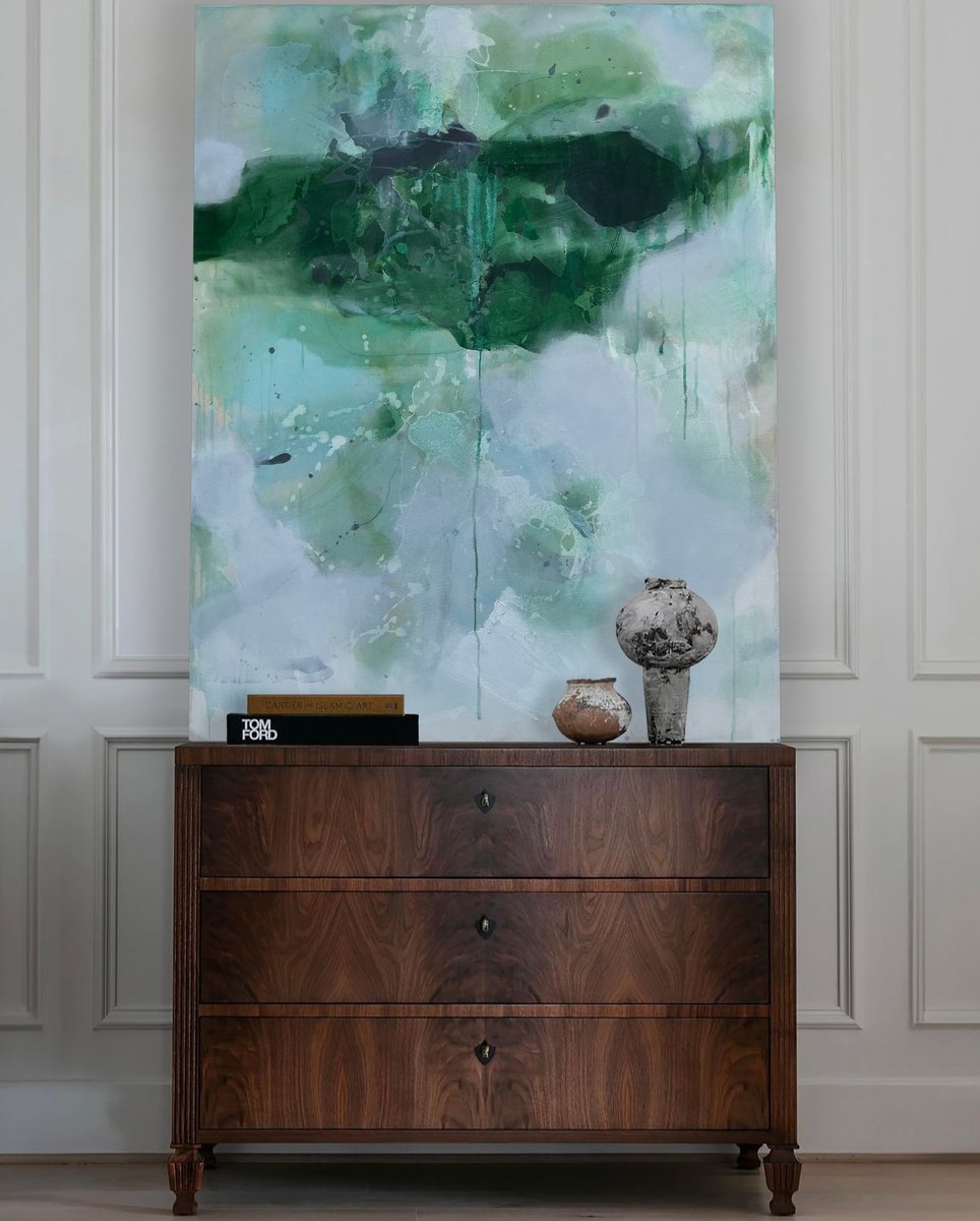 Organic Abstract Painting By Stacey Warnix, 38 X 48", Hold Me Here, Original Artwork