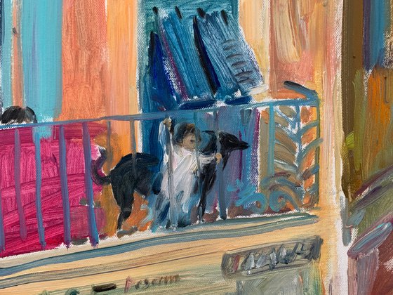 A Child and a Dog in the Big City