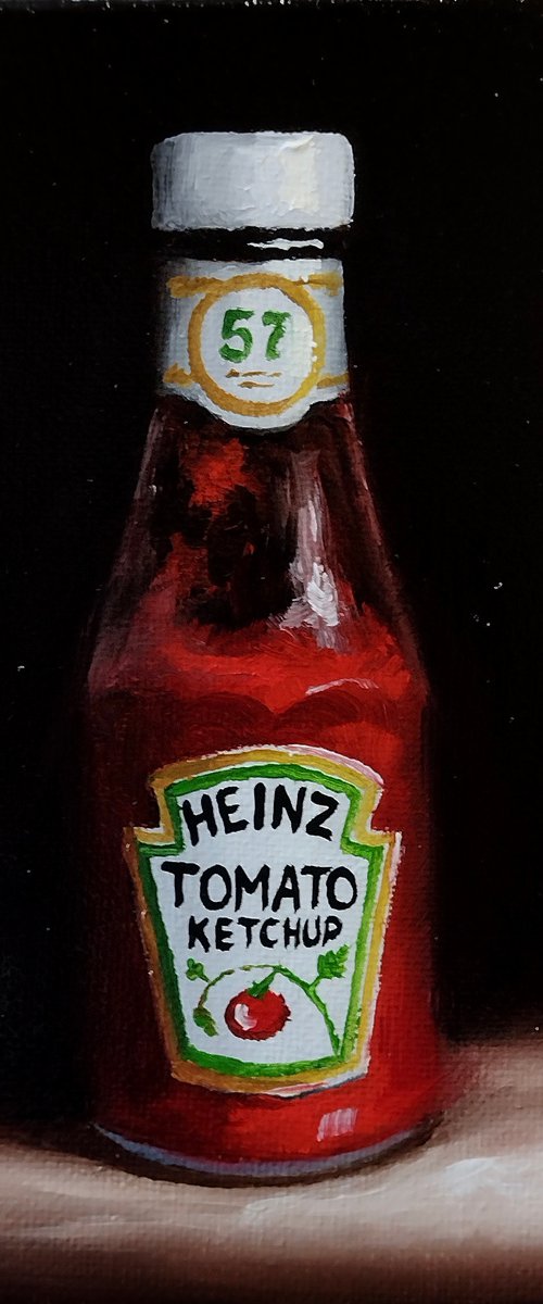 Ketchup framed still life by Jane Palmer Art