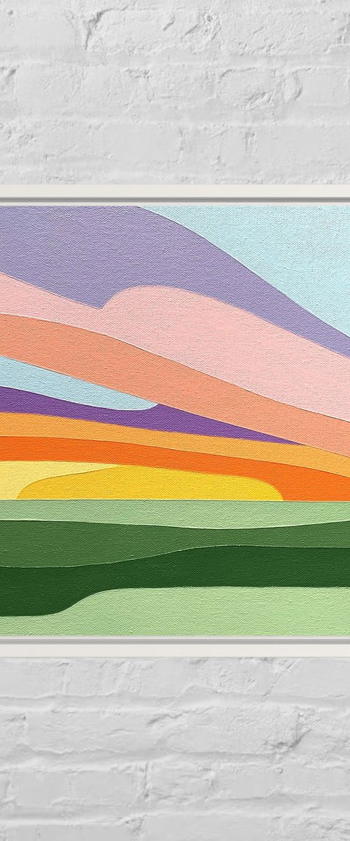 Sunset over the winter fields by Zoe  Hattersley