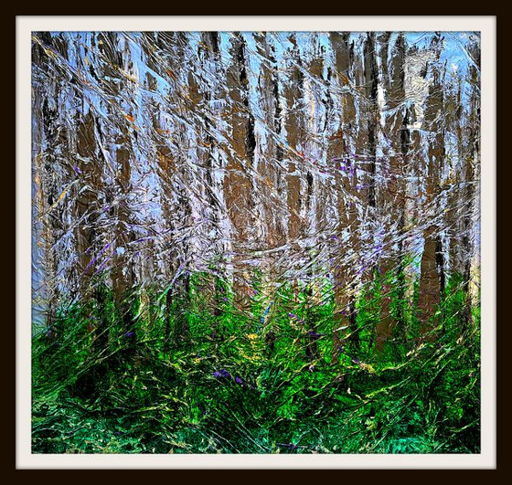 From green to life (n.233) - abstract landscape - 72 x 67 x 2,50 cm - ready to hang - acrylic