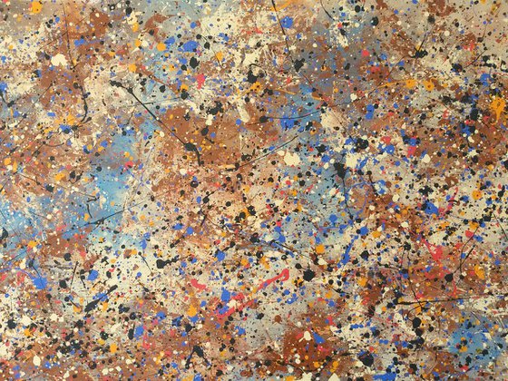 Abstract POLLOCK STYLE ACRYLIC on CANVAS by M.Y.