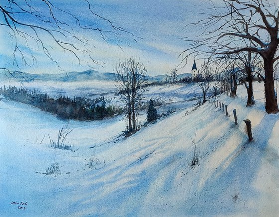 Winter Fairytale | Original watercolor painting