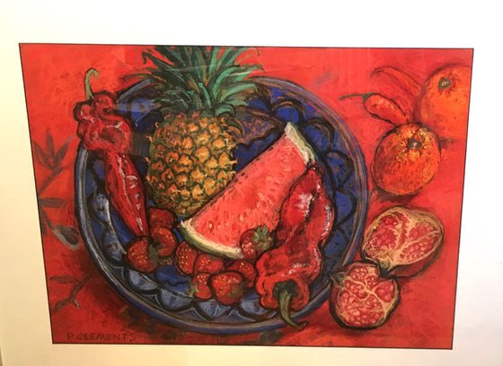 still life with Chilies and Pineapple