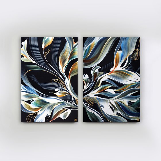 Botanical Romance Diptych