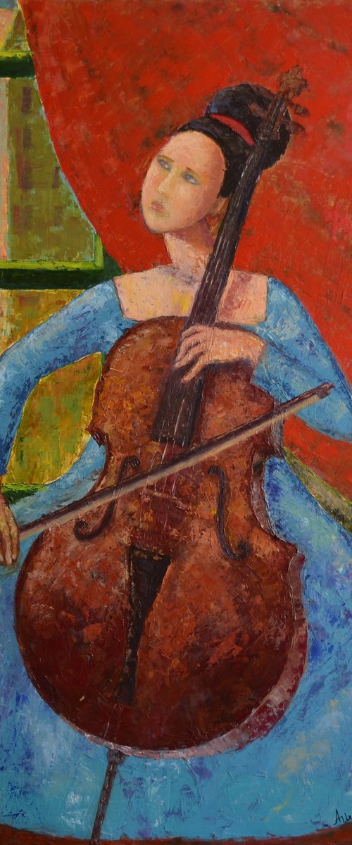 Violoncellist by Albina Urbanek