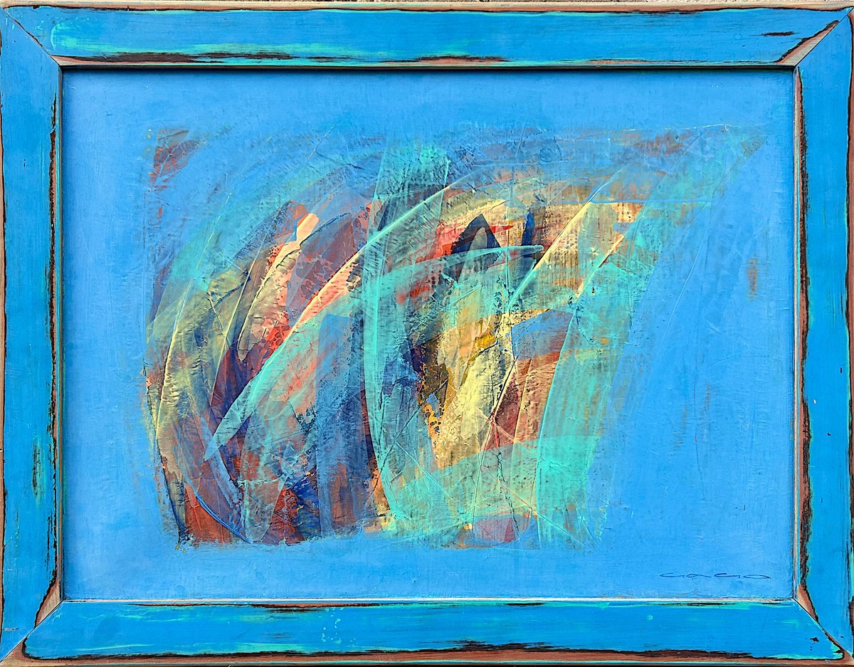 Abstract Acrylic Painting By Gago Chtchyan, 32 X 25, Fine Morning, Original Artwork