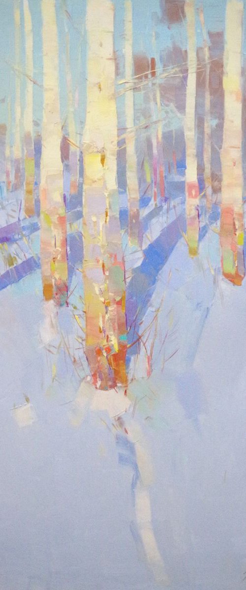 Winter Time , Landscape oil painting, One of a kind, Signed, Hand Painted by Vahe Yeremyan