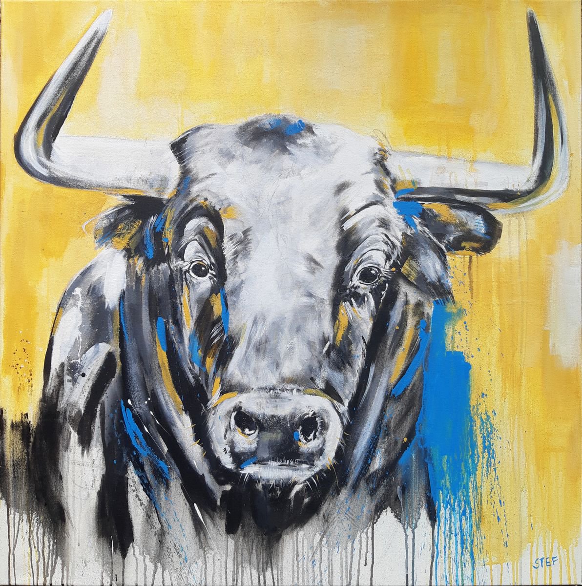 TAURUS #5 - Close up portrait of a bull by Stefanie Rogge