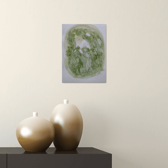 Green Mood 32, acrylic on paper 28x21 cm