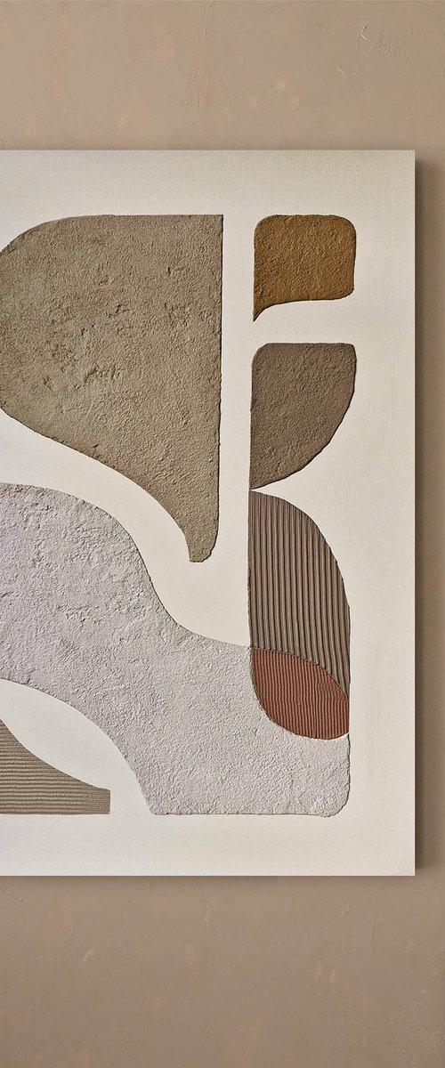 "Bay 3" Brown high textured art by Marine