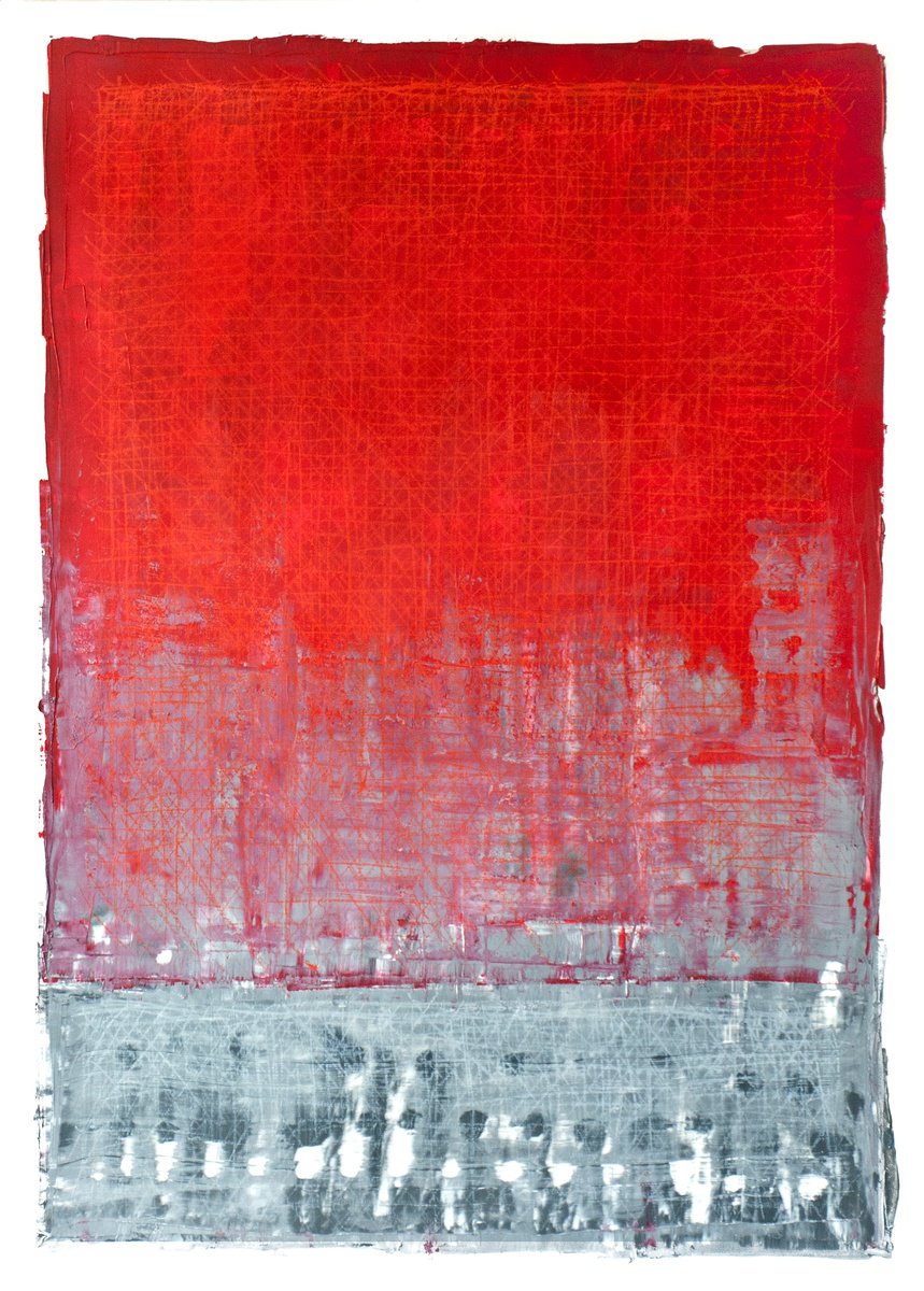 Abstract Oil Painting By Oto Macek, 23 X 33", Untitled 912, Original Artwork