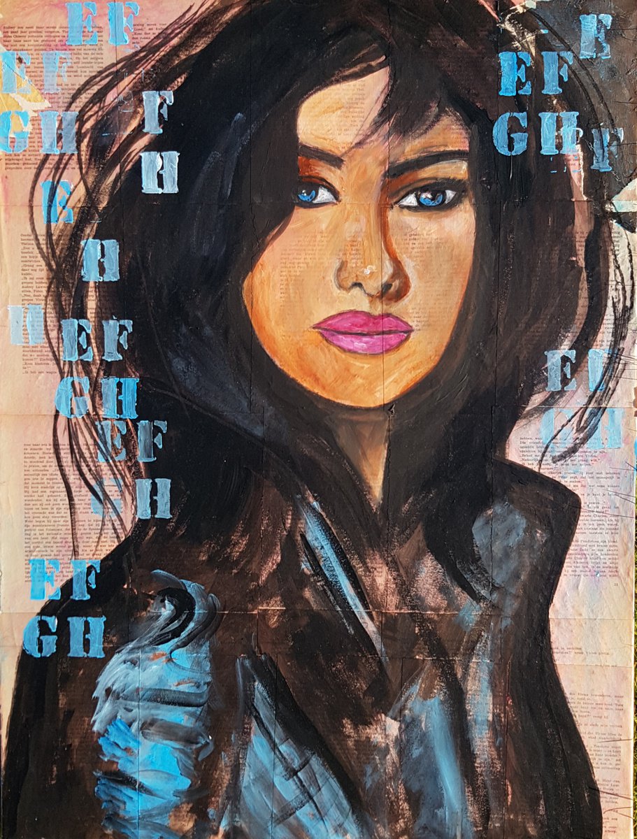 Urban And Pop Painting , Angel By Els Driesen, 24 X 31, Artwork For Sale On Artfinder