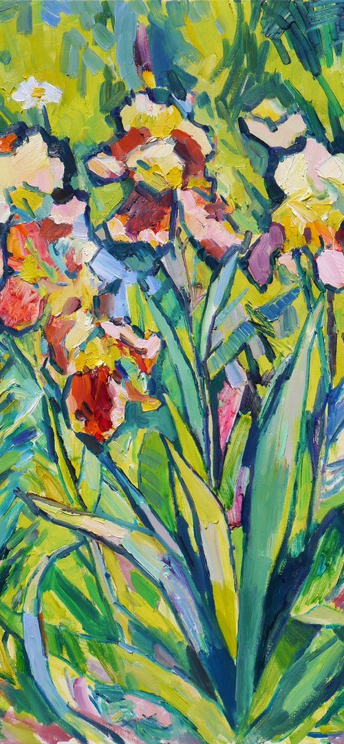 Irises and orange lilies by Dima Braga