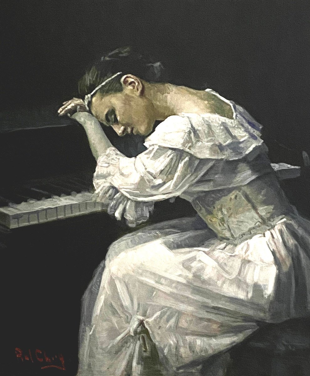 A Woman Playing Piano by Paul Cheng