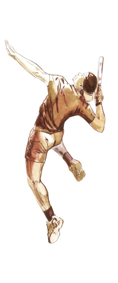 Padel Playerjumping 2 drawing by Anastassia Markovskaya